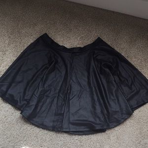 Black Faux Leather Skirt